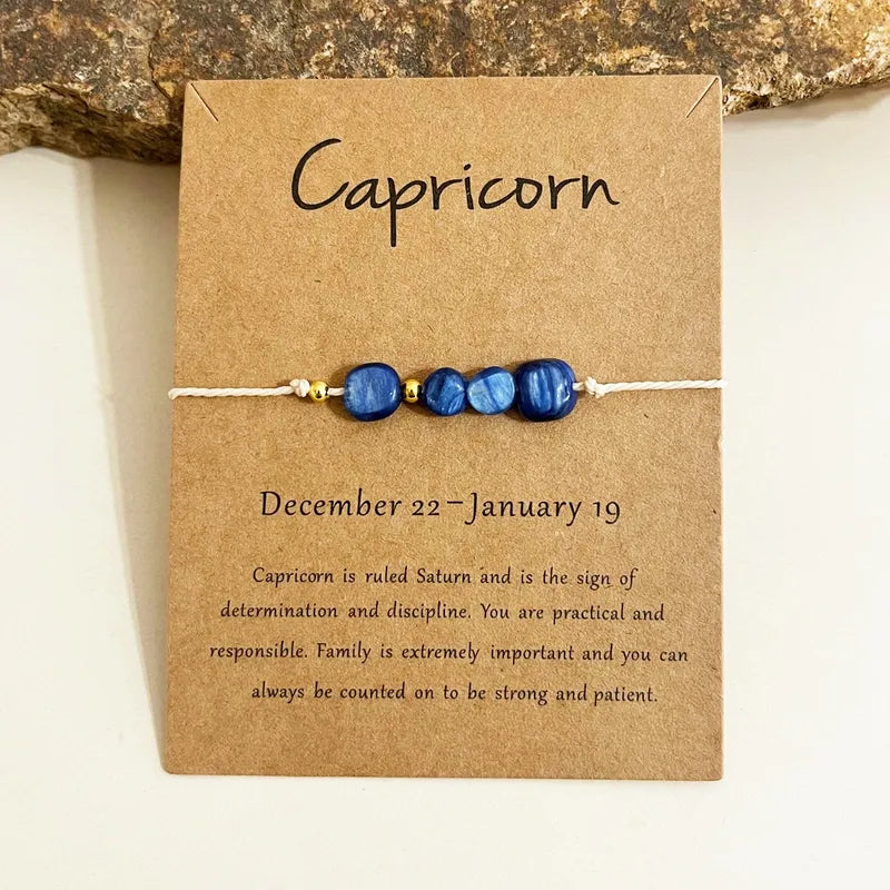Zodiac constellation bracelet, natural stones